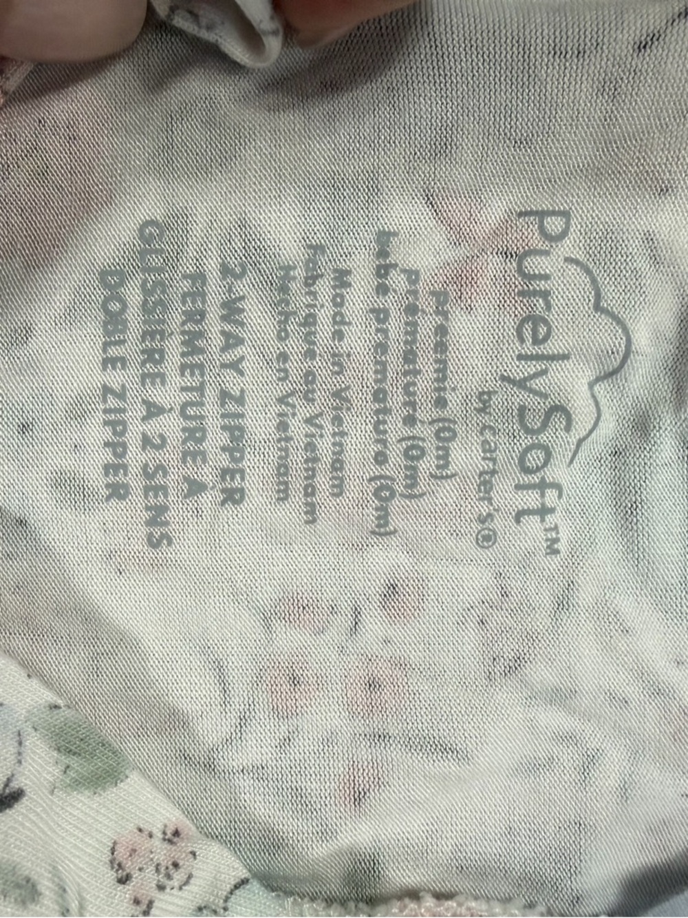 Carters PREEMIE 2-Way Zip PurelySoft Sleep & Play Pajama - Picture 3 of 3